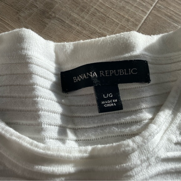 OTTOMAN-STRIPE CROPPED PULLOVER Sz L - Picture 3 of 4